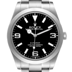 ROLEX EXPLORER I 39MM BLACK DIAL AUTOMATIC STEEL MENS WATCH 214270