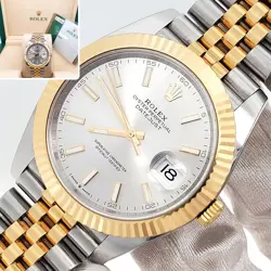 ROLEX DATEJUST 41 126333 SILVER INDEX YELLOW GOLD/STEEL JUBILEE WATCH BOX PAPERS