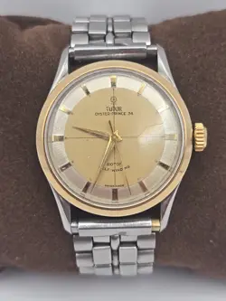 TUDOR BY ROLEX WATCH COMPANY GOLD STEEL 2 TONE OYSTER PRINCE 34 SELF WINDING