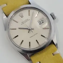 ROLEX OYSTERDATE PRECISION 6694 W ORIG BOX PAPER MENS 1960S 34MM MANUAL RA261Y