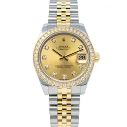 ROLEX DATEJUST 31, 178383, STEEL & GOLD, CHAMPAGNE DIAMOND DIAL, JUBILEE BRAC...