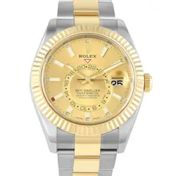 ROLEX SKY-DWELLER CHAMPAGNE DIAL TWO-TONE WATCH 326933