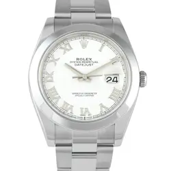 ROLEX DATEJUST 41 ROMAN WHITE DIAL STEEL OYSTER WATCH 126300