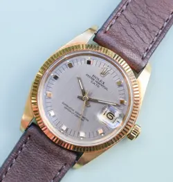 VINTAGE ROLEX 1500 SOLID 18K GOLD OYSTER PERPETUAL DATE WATCH RARE SIGMA DIAL