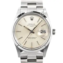 ROLEX OYSTER PERPETUAL DATE 15000 WATCHES / SILVER MECHANICAL AUTOMATIC MENS