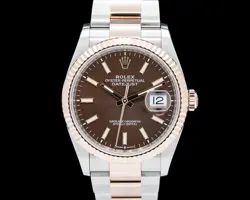 ROLEX 126231 DATEJUST 36 SS / EVEROSE GOLD BROWN DIAL