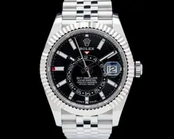 ROLEX 336934 SKY-DWELLER JUBILEE SS / 18K WHITE GOLD BLACK DIAL FULL SET