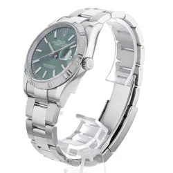 ROLEX DATEJUST 36 126234 MINT GREEN BAR 3 ROW OYSTER  281396