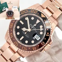 2024 ROLEX GMT-MASTER II ROOTBEER 126715CHNR ROSE GOLD WATCH BOX/PAPERS/TAG