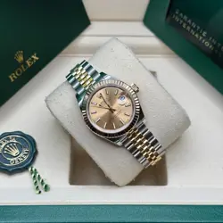Rolex Lady-Datejust Champagne Index Two Tone Yellow Gold Fluted Bezel Jubilee