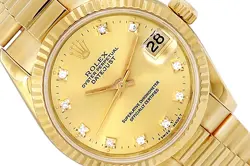 ROLEX MIDSIZE 31MM 18K YELLOW GOLD PRESIDENT DATEJUST WATCH DIAMOND DIAL 68278
