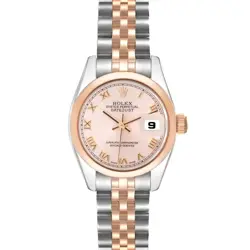 ROLEX DATEJUST STEEL ROSE GOLD ROSE DIAL LADIES WATCH 179161 BOX CARD
