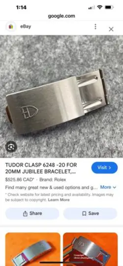 Rolex Tudor 20mm Clasp Cover previously worn excellent condition