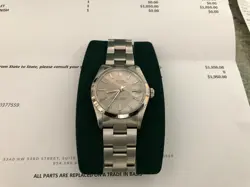 ROLEX 34MM STAINLESS STEEL DATEJUST WATCH
