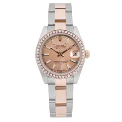 ROLEX DATEJUST 31 18K ROSE GOLD STEEL SUNDUST DIAL LADIES WATCH 178271