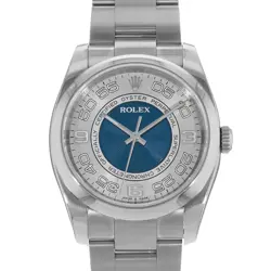 ROLEX OYSTER PERPETUAL 36 116000 BLUE SILVER ARABIC STEEL OYSTER MENS WATCH 2015