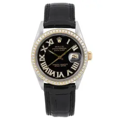ROLEX DATEJUST 36MM STEEL 18K YELLOW GOLD CHAMPAGNE DIAL AUTOMATIC WATCH  16013
