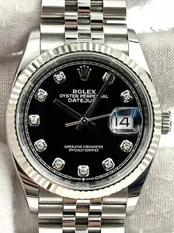ROLEX DATEJUST 36MM BLACK DIAMOND DIAL JUBILEE BRACELET 126234 BOX & PAPERS 2021