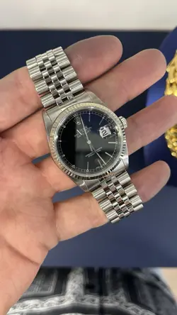 ROLEX DATEJUST 16234 BLACK DIAL STAINLESS STEEL 36MM