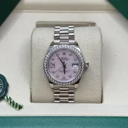 ROLEX LADY-DATEJUST PINK STAR DIAMOND DIAL DIAMOND BEZEL PRESIDENT BRACELET