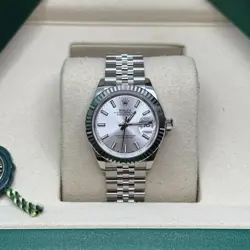 ROLEX LADY-DATEJUST SILVER INDEX DIAL STAINLESS STEEL FLUTED BEZEL JUBILEE