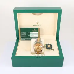 BRAND NEW ROLEX DATEJUST 116233 18K GOLD & STEEL CHAMPAGNE JUBILEE DIAMOND DIAL