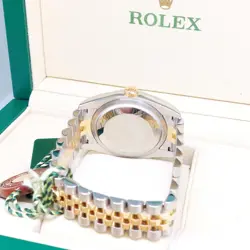 Rolex 36mm 18K Half Yellow Gold Onyx 6 & 9 Diamonds Dial Datejust REF: 116233