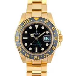 ROLEX 116718LN GMT-MASTER II 18K YELLOW GOLD BLACK DIAL 40MM 2010 BOX & PAPERS