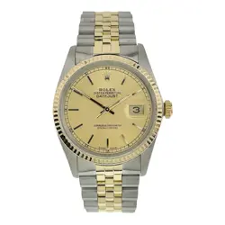 ROLEX DATEJUST STEEL & GOLD CHAMPAGNE DIAL 36MM AUTOMATIC MOVEMENT MENS 16013