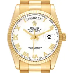 ROLEX PRESIDENT DAY-DATE YELLOW GOLD WHITE DIAL MENS WATCH 118238 BOX CARD