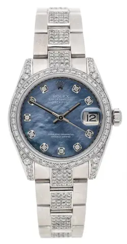 ROLEX DATEJUST 31 OYSTER PERPETUAL 31MM DIAMOND CASE, BRACELET, MOP DIAL  178274