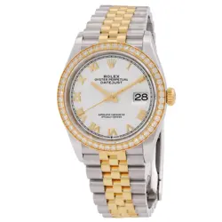 ROLEX DATEJUST 36 WHITE DIAL MEN'S STEEL AND 18KT YELLOW GOLD JUBILEE WATCH