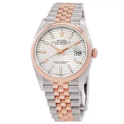 ROLEX DATEJUST 36 AUTOMATIC CHRONOMETER SILVER FLUTED MOTIF DIAL WATCH 126201SSJ