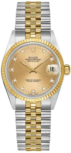ROLEX DATEJUST 31MM CHAMPAGNE DIAL 18K YELLOW GOLD & STEEL WOMEN'S WATCH 68273