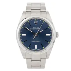 ROLEX OYSTER PERPETUAL 39 STAINLESS STEEL BLUE DIAL 39MM 114300 FULL SET