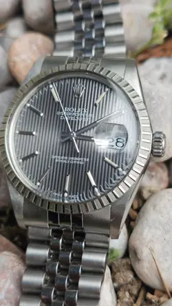 VINTAGE ROLEX DATEJUST 16030 TAPESTRY GRAY DIAL MEN'S AUTOMATIC WATCH 1987