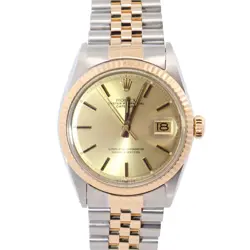 ROLEX DATEJUST 36MM CHAMPAGNE DIAL WATCH 1601 YG