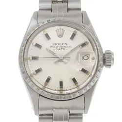 ROLEX OYSTER PERPETUAL DATE 21 SERIES 6524 WRISTWATCH SS AUTOMATIC LADIES SILVER