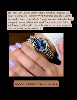 Rolex Datejust Ladies Stainless Steel Watch Blue Diamond Dia, Bezel Oyster Band