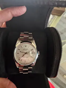 ROLEX DATE 1500 SILVER OYSTER BRACELET WITH SILVER BEZEL