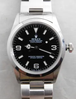 ROLEX EXPLORER 1 REF. 14270 SS BLACK 3-6-9 DIAL AUTOMATIC MENS WATCH....36MM
