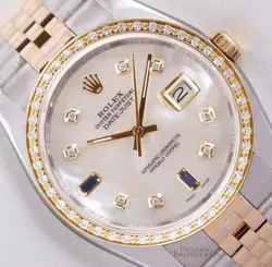 ROLEX DATEJUST 36MM 116233 TWO-TONE DIAMOND BEZEL MOP DIAMOND SAPPHIRE DIAL