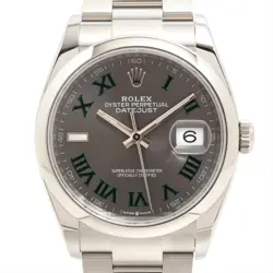 ROLEX DATEJUST 36 126200 SS SS AT SLATE DIAL 1 EXTRA LINK