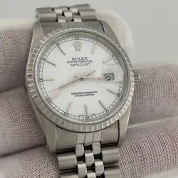 Rolex Datejust 16220 36mm White Dial Jubilee Band Stainless Steel