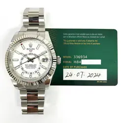 2024 ROLEX SKY-DWELLER, 42MM, STAINLESS STEEL & WHITE GOLD, INTENSE WHITE DIA...