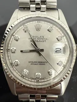 ROLEX DATEJUST 36MM CUSTOM SILVER DIAMOND DIAL