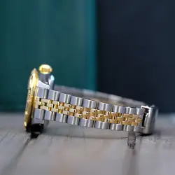 Rolex Datejust Two-Tone Watch Pink Diamond Dial 18K Yellow Gold & Steel Jubilee