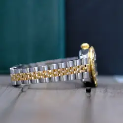 Rolex Datejust Two-Tone Watch Pink Diamond Dial 18K Yellow Gold & Steel Jubilee