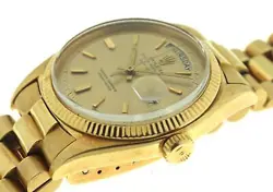 1959 Vintage Rolex Day-Date 6611B President 18k Yellow Gold Bracelet Big Logo!