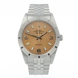 Rolex OP Air-King Watch Ref 14010 Salmon 34mm Engine Turned Bezel #W127384-1